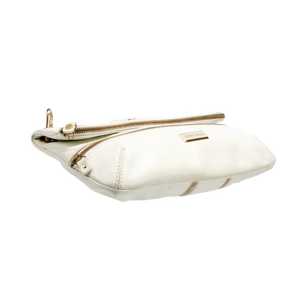 Jimmy Choo Cream and Gold Fold-Over Wristlet Clutch - Picture 6 of 11